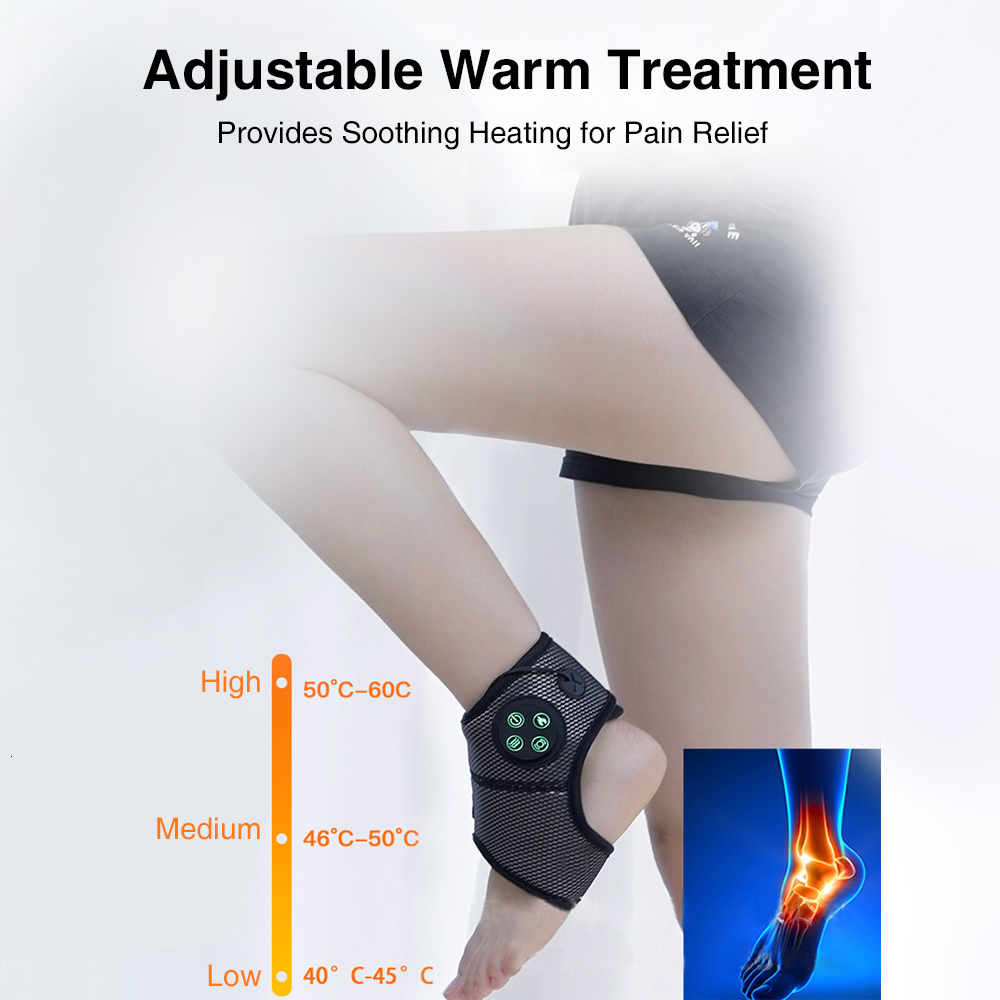 Foot Care Smart Ankle Brace Massager Multifunctional Electric Vibration Air Compress Feet Heating Relaxation Treatments Pain Relief 230808
