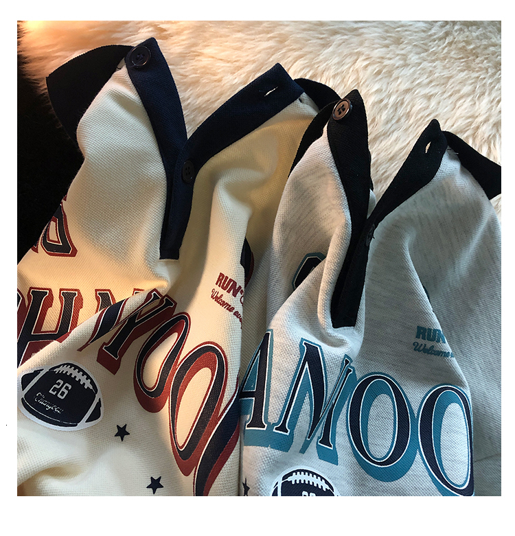 Women's Hoodies Sweatshirts Retro College Style POLO Collar Sweater Women's Niche Sweet and Cool Couple Sweatshirt 230808