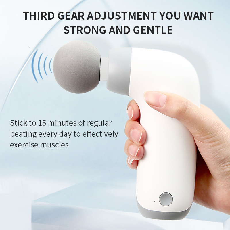 Full Body Massager Portable Fascia Gun Mini Vibration Massage Gun Body Muscle Relaxation 6 Massage Heads 3 Speed Options USB Charging 230808