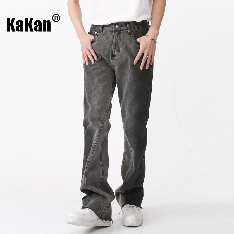 Mens Jeans Kakan Loose Gradient Denim for Men Youthful and Trendy Back Waist Stretch Long K50462 230809