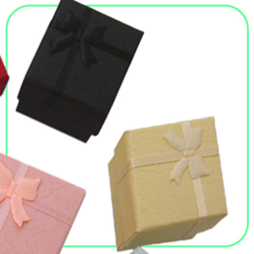 Whole 48pcslot Fashion Jewelry Box Multi colors Rings Box Jewelry Gift Packaging Earrings Holder Case 443CM