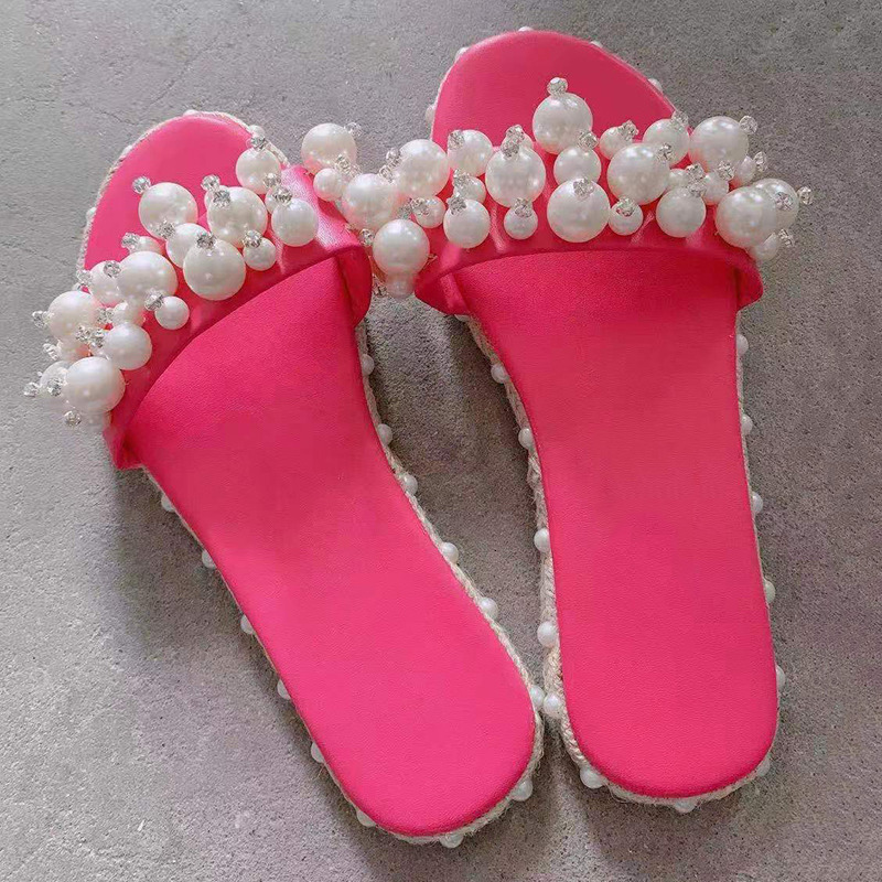 Sandals Summer Fashion Sandals Women Open Toe Platform Retro Pearl Shoes Soft Sandals Solid Color Female Slides Light Chaussure Femme 230809
