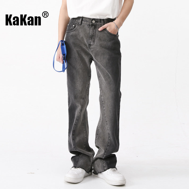 Mens Jeans Kakan Loose Gradient Denim for Men Youthful and Trendy Back Waist Stretch Long K50462 230809