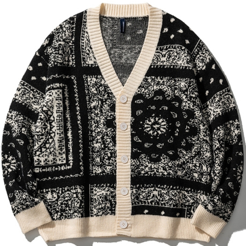 Men's Sweaters Y2k Cashew Flowers Cardigan Men Sweater Winter Vintage Sweaters Coats Fashion Loose Harajuku Women Oversized Wool Knitted 230808