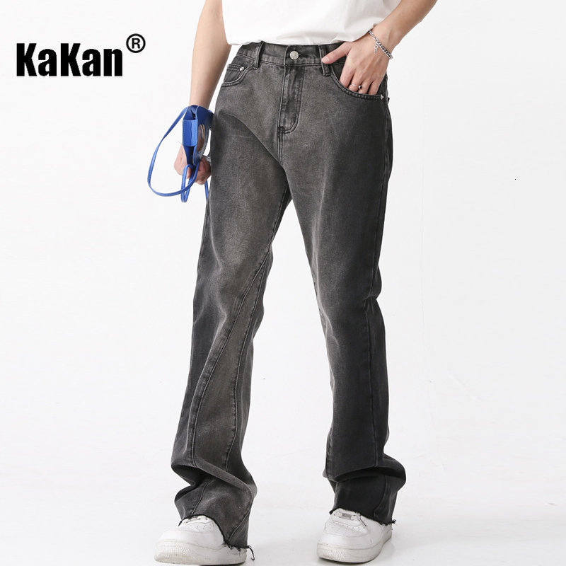 Mens Jeans Kakan Loose Gradient Denim for Men Youthful and Trendy Back Waist Stretch Long K50462 230809