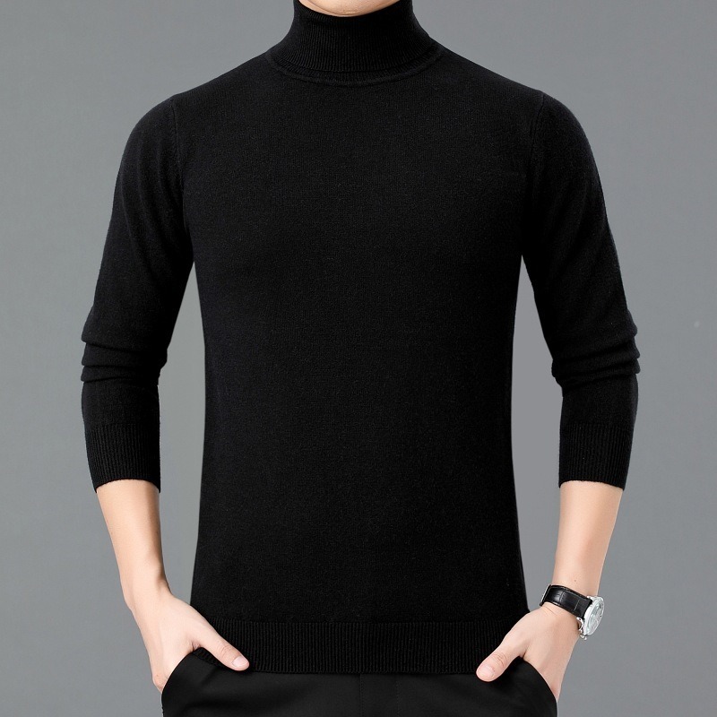 Men's Sweaters autumn winter men's lapel neck sweater can turn turtleneck warm sweater solid color bottom kni 230808