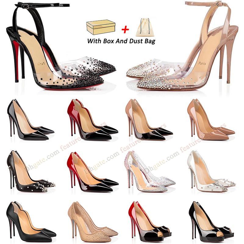 loubutins s es new shoe women heels designer sandal high heel 6 8 10 12cm black hot chick round pointed christian louboutian louboutinr loubitons red bottomshoes LVA4