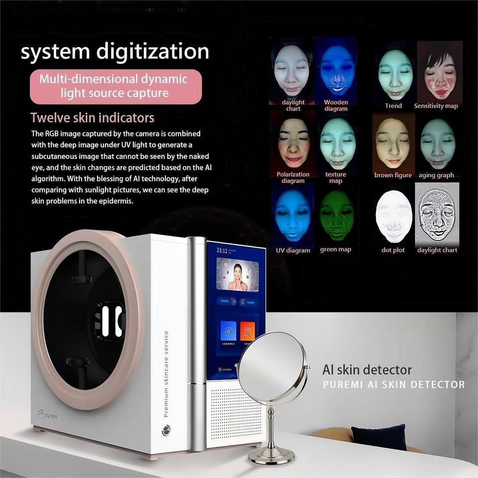 Smart AI Wood Lamp 3D Skin Analysis Machine Facial Skin Analyzer / Skin Tester Analyzer