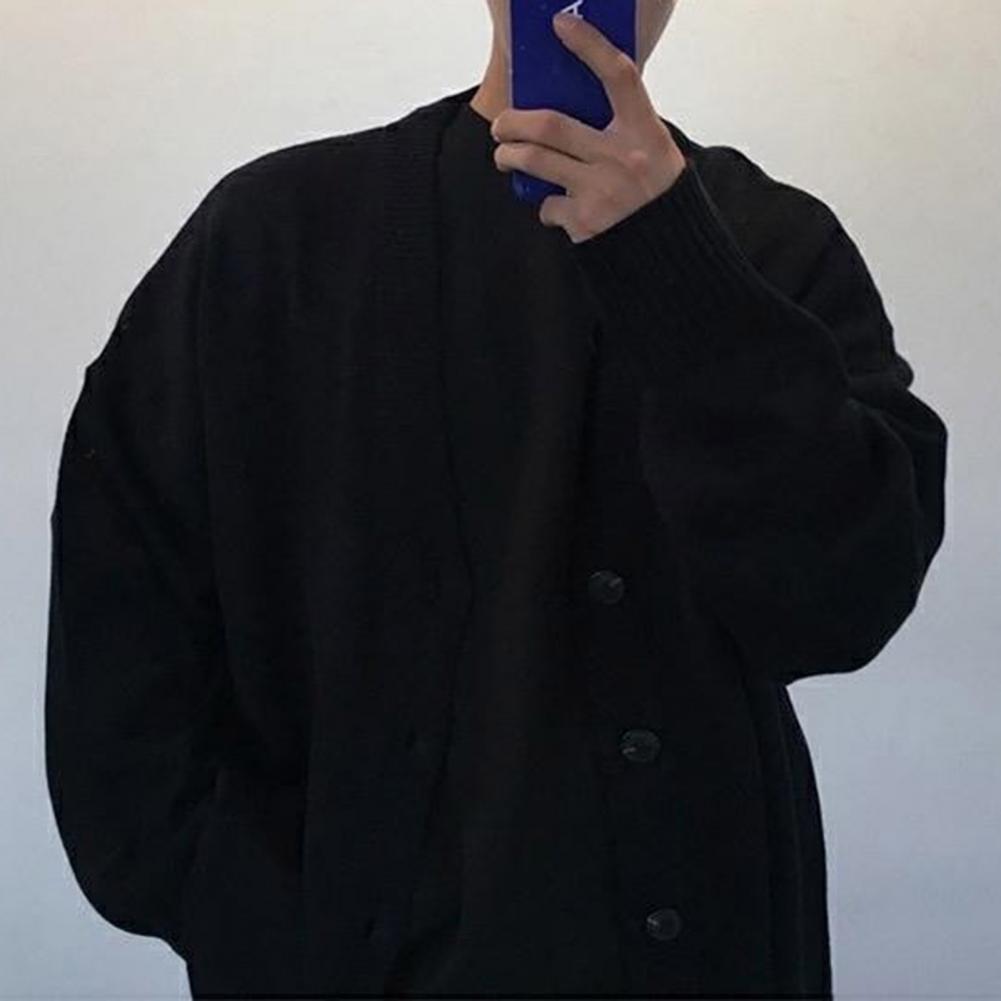 Men's Sweaters Stylish Sweater Coat Thickened Coldproof Soft Men Autumn Winter Solid Color Buttons Placket Knitted Coat 230808
