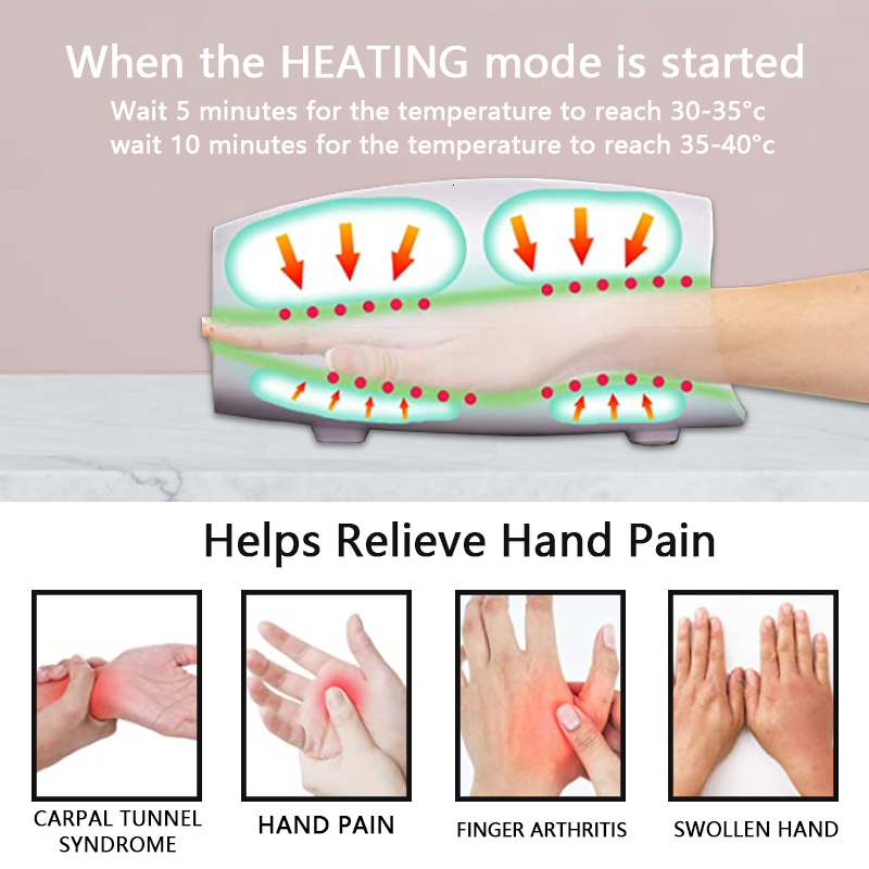 Head Massager Electric Hand Massager with Air Compression Heat Cordless Palm Finger Massage Machine for Arthritis Finger Numbness Pain Relieve 230808