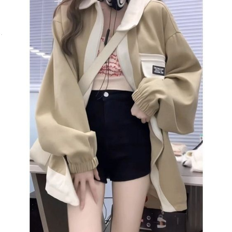 Womens Jackets Deeptown Harajuku Bomber Jacket Women Y2k Streetwear Hip Hop Oversized Korean Fashion Casual Baseball Vintage Aesthetic 230808