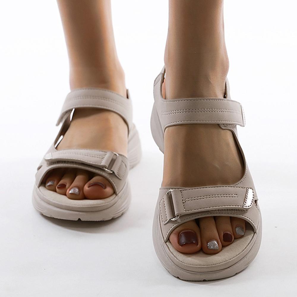 Sandals BEYARNE Women Summer Wedges Non-slip Beach Open Toe Breathable Sandals Sport Style Shoes 230809