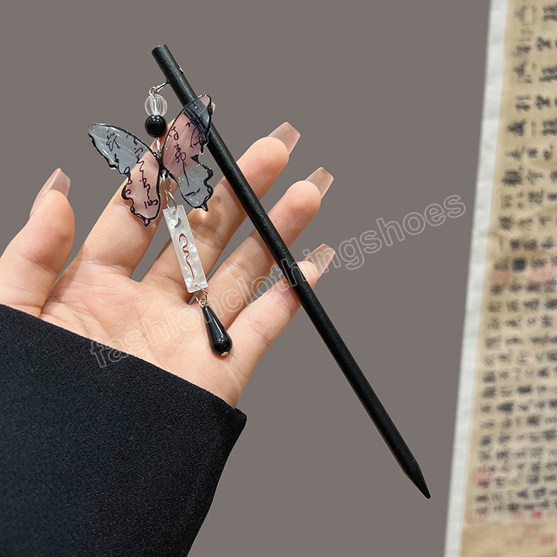 Chinese Style Butterfly Tassel Hairpin Chopstick Hair Stick Hair Ornament Pan Hair Headdress Hair Accessories