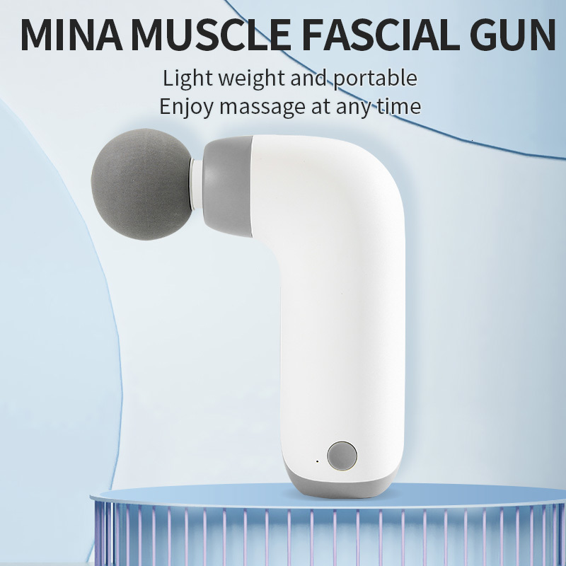 Full Body Massager Portable Fascia Gun Mini Vibration Massage Gun Body Muscle Relaxation 6 Massage Heads 3 Speed Options USB Charging 230808