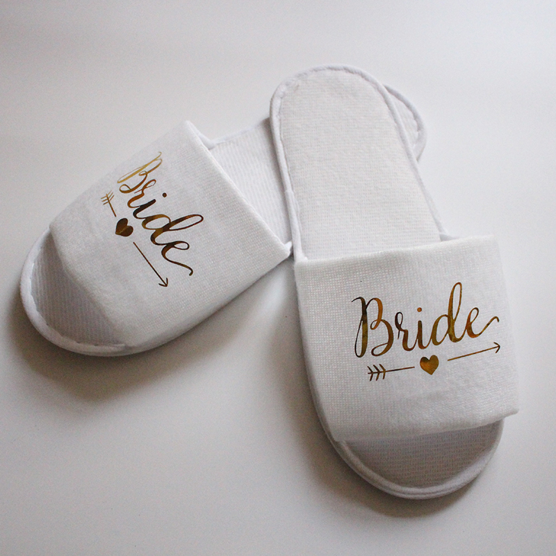 Slippers 1 Pairs Team Brideteam Groom Disposable Soft Slippers Wedding Decoration Bridal Show Bridesmaid Bachelorette Party Decoration-S 230809