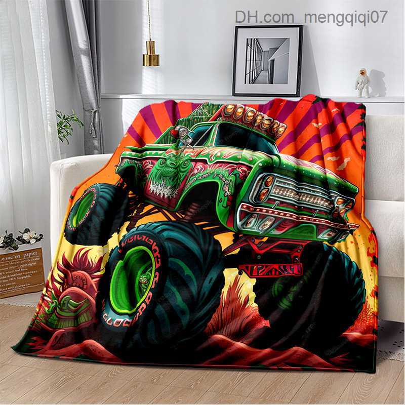 Blankets Swaddling 3D Monster Jam Monster Truck cartoon blanket for family bedrooms sofas picnics travel office covers children's blankets Z23080