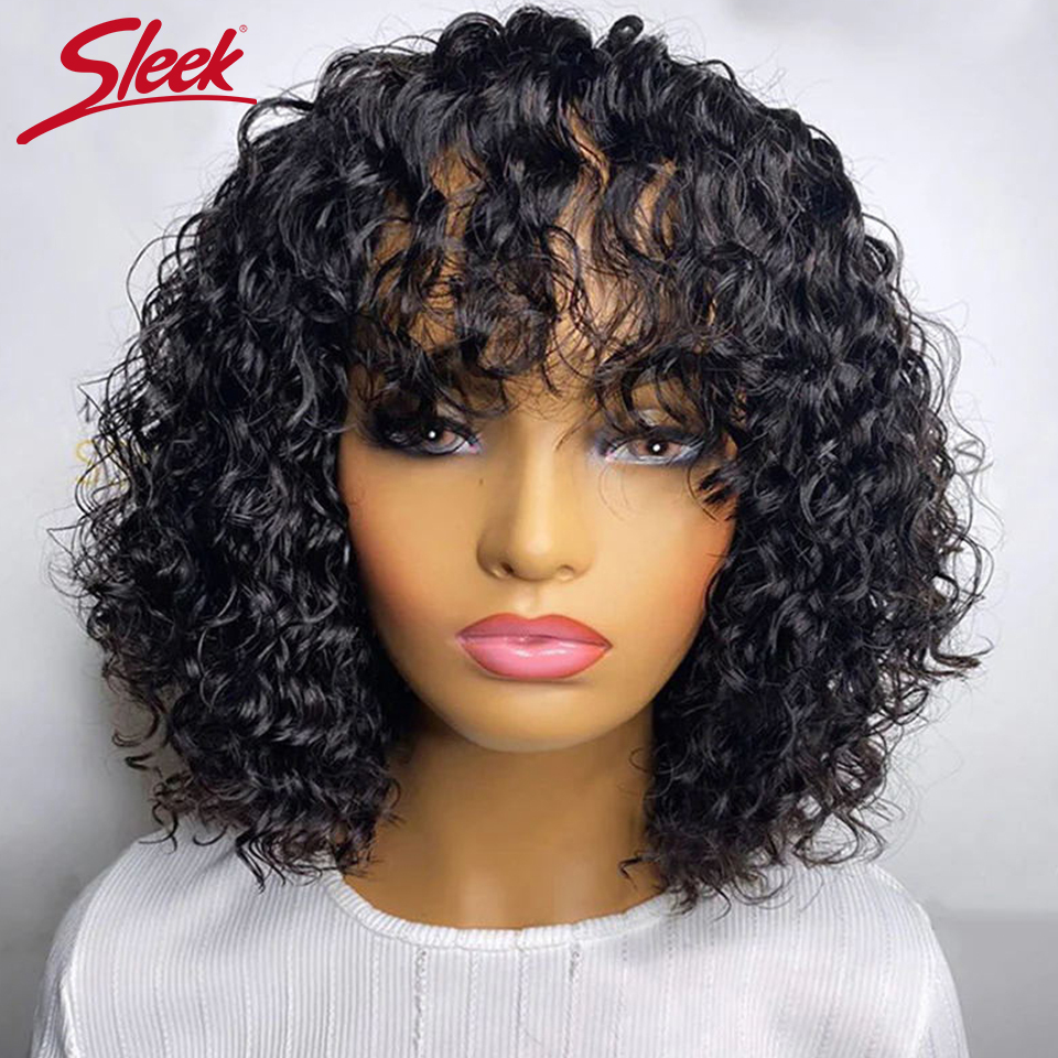 Synthetic Wigs Short Pixie Bob Cut Human Hair Wigs With Bangs Jerry Curly Non lace front Wig Highlight Honey Blonde Colored Wigs For Women 230808