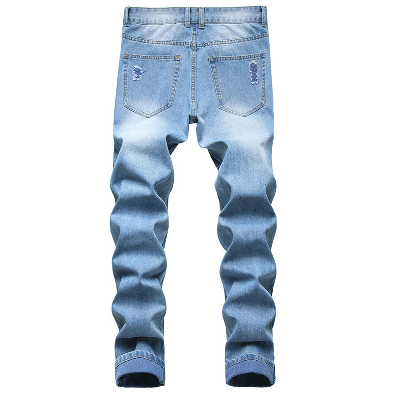 Mens Jeans Men Spring Autumn Slim Fit Ripped Cotton Stretch Denim Pants Cowboy Trousers Ropa Hombre Casual Biker Male 230809