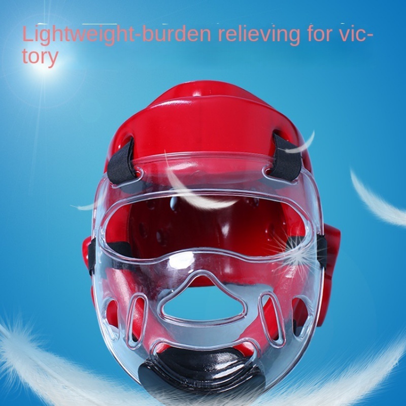 Protective Gear Taekwondo Protective Gear Head Protection Adult and Children Boxing Sanda Karate Helmet Removable Mask Face Care Hat 230808