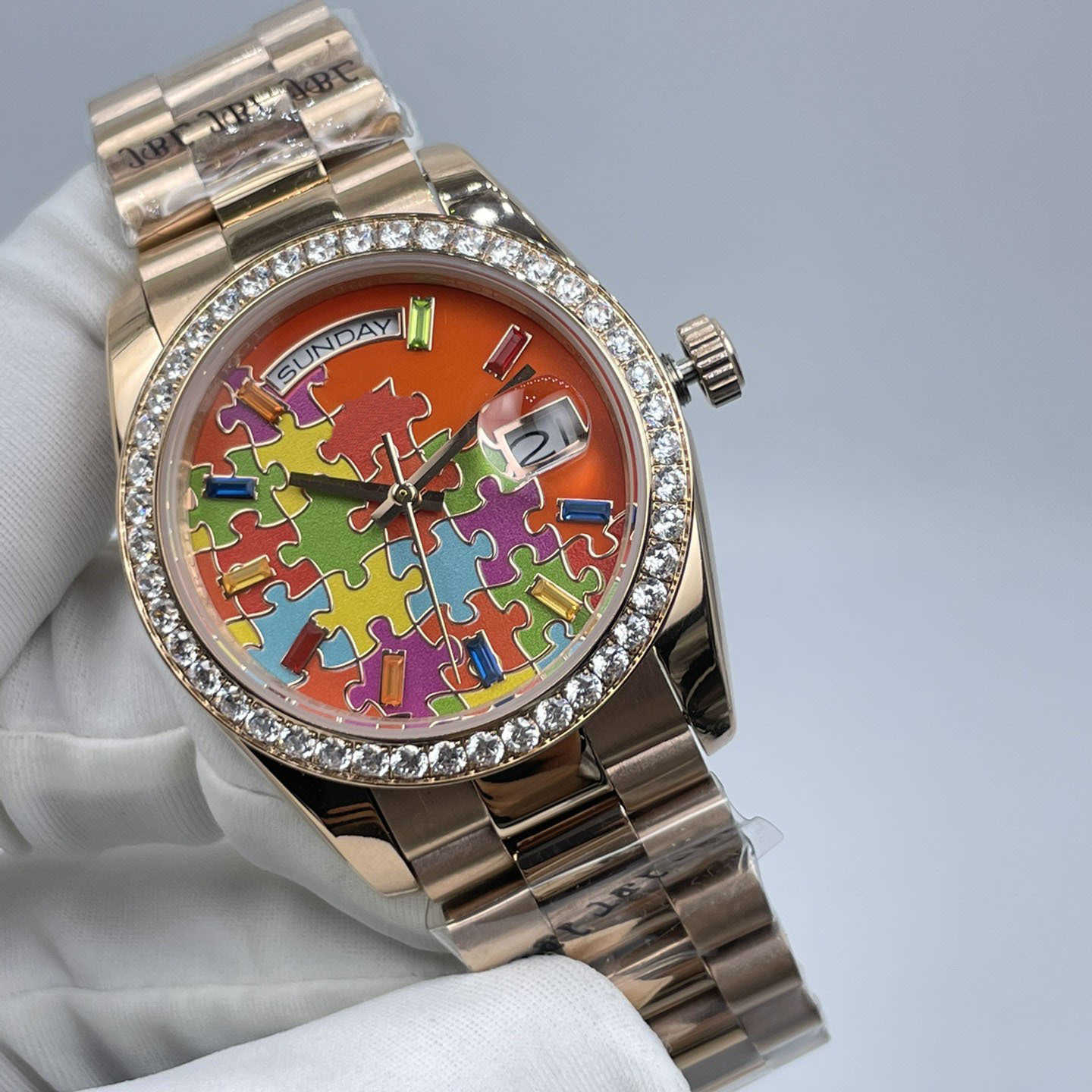 Classic watch Luxury 36 mm bezel small drill jigsaw dial mechanical automatic stainless steel bezel