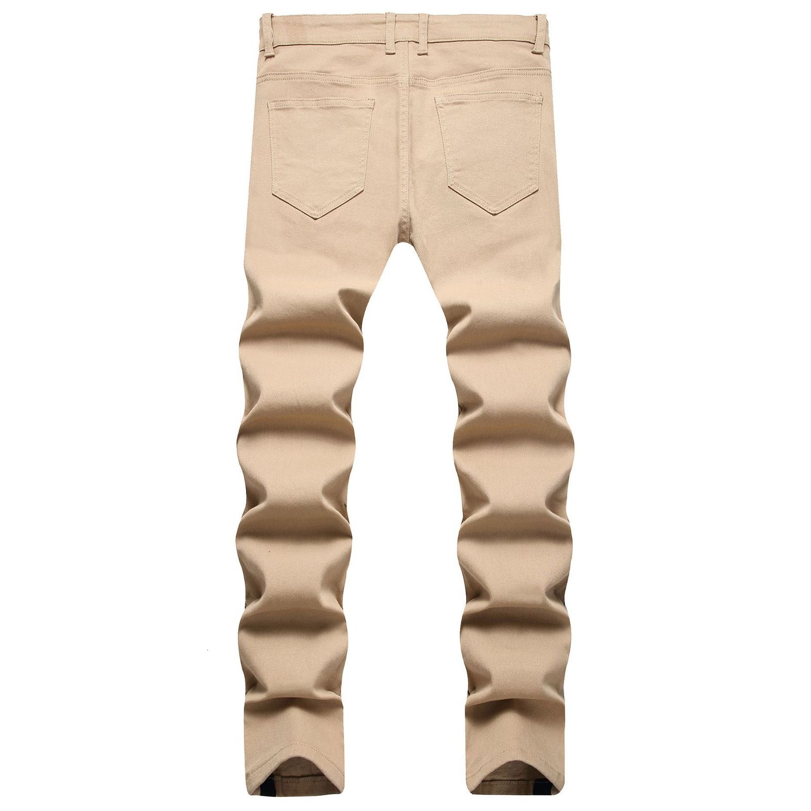 Men's Jeans Slim American European Style Pants Denim Patchwork Trousers Moto biker Fashion Spliced Side Khaki High Street Y2k 230809