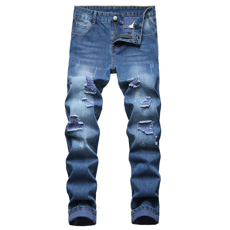 Mens Jeans Men Spring Autumn Slim Fit Ripped Cotton Stretch Denim Pants Cowboy Trousers Ropa Hombre Casual Biker Male 230809