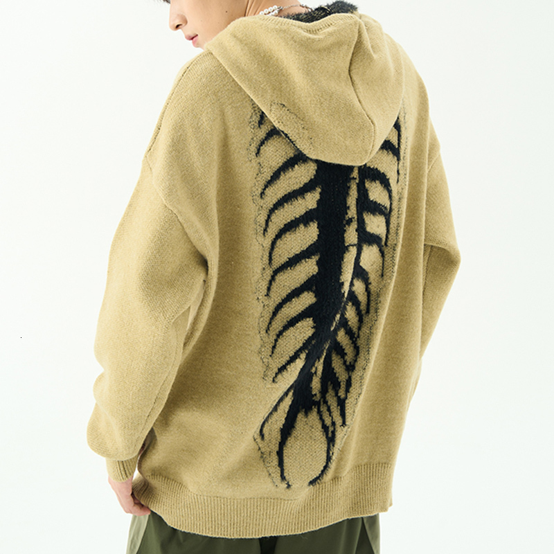 Men's Sweaters Slouchy hooded sweaters for men in winter American knitwear sweater centipede Graphic high street lovers y2k trend top 230809