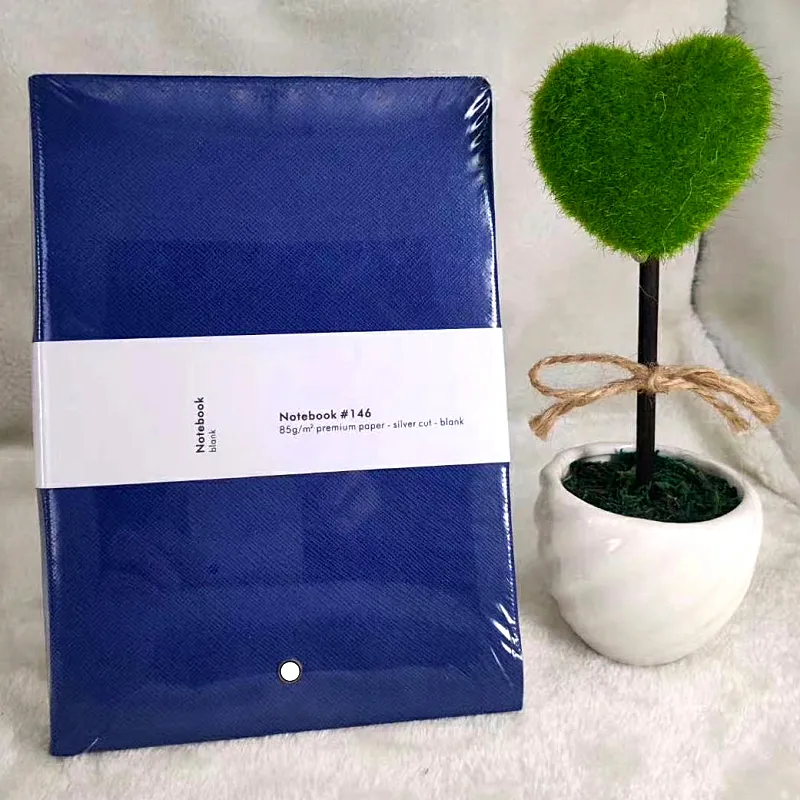 wholesale hot sell 146 Notepads Black /blue Leather Cover Agenda Handmade Note Book luxurs Periodical Diary Business Notebook A5