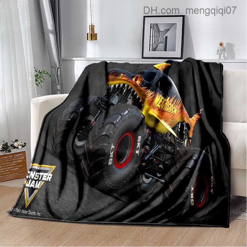 Blankets Swaddling 3D Monster Jam Monster Truck cartoon blanket for family bedrooms sofas picnics travel office covers children's blankets Z23080
