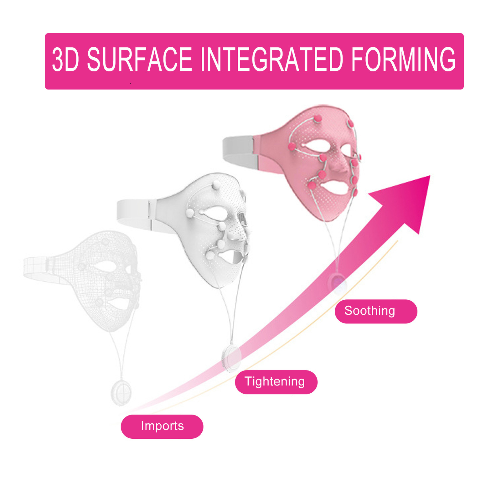 Face Massager 3D Silicone Mask Electric EMS Vibration V Face Massager Anti wrinkle Magnet Massage Face Lifting Slimming Beauty Machine 230808