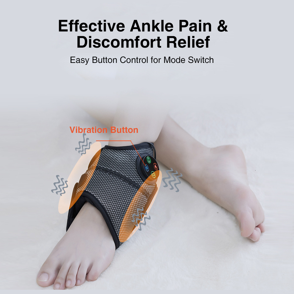 Foot Care Smart Ankle Brace Massager Multifunctional Electric Vibration Air Compress Feet Heating Relaxation Treatments Pain Relief 230808
