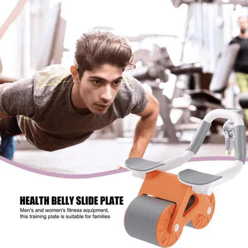 Core Abdominal Trainers Automatic Rebound Ab Abdominal Exercise Roller With Elbow Support And Timer Wheel Core Exercise Equipment For Home Workout 230