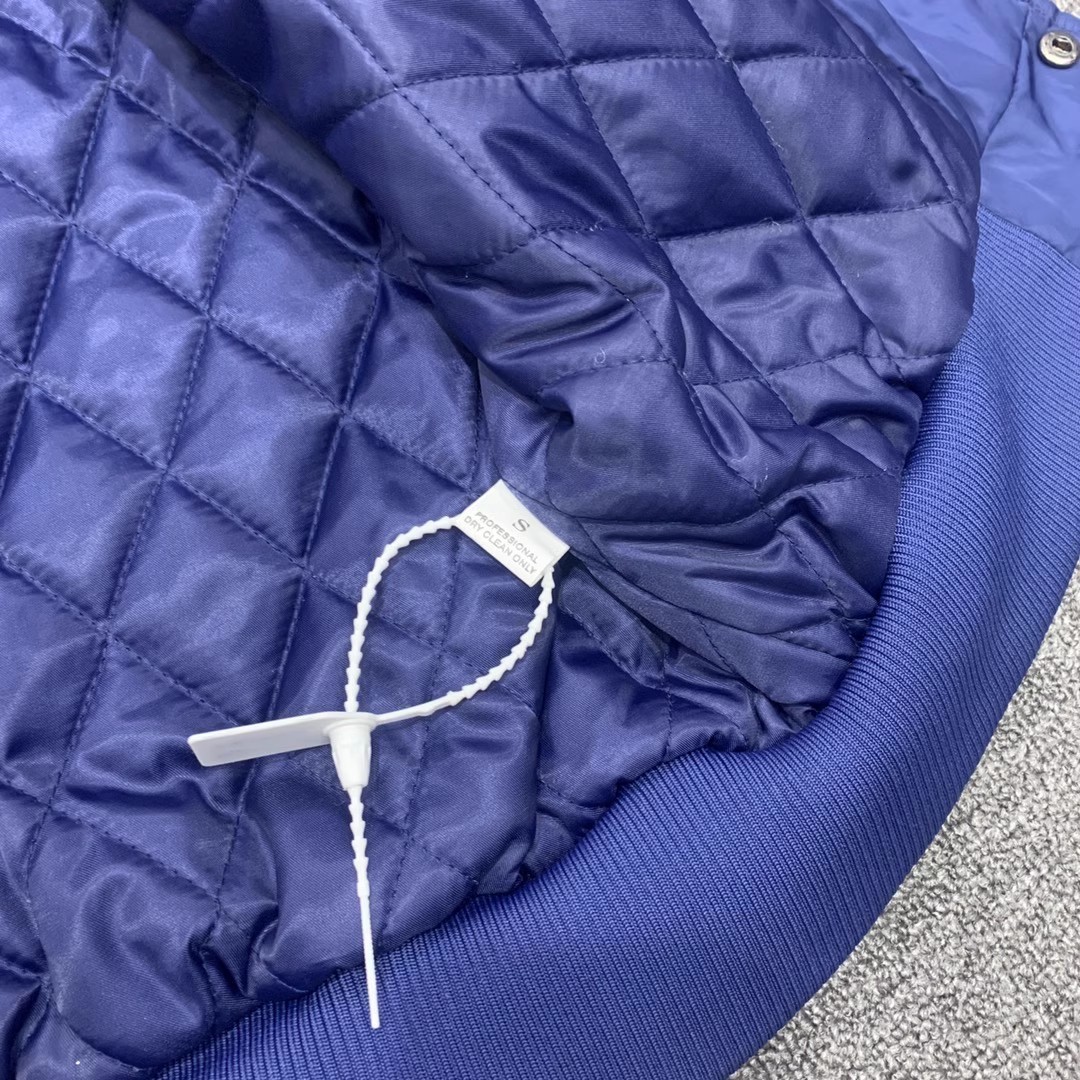 Men's Jackets High Street Baseball Jackets Men Women 1 1 Quality Cartoon Letter Embroidery Oversized Blue Varsity Coat Autumn 230808