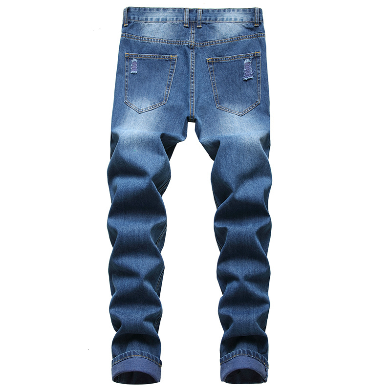 Mens Jeans Men Spring Autumn Slim Fit Ripped Cotton Stretch Denim Pants Cowboy Trousers Ropa Hombre Casual Biker Male 230809