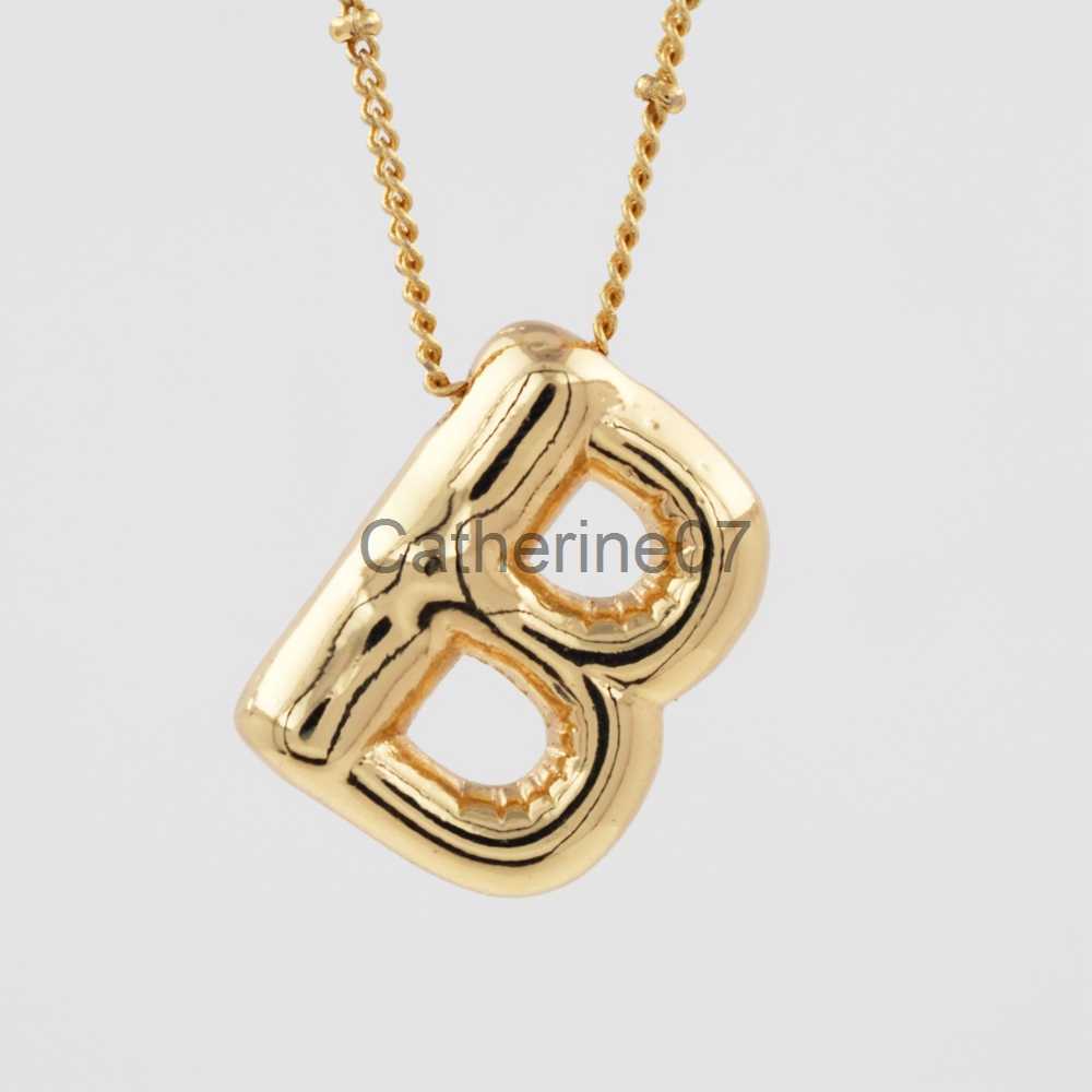 Pendant Necklaces Custom Personalized Initial 3D Balloon Alphabet Letter Pendant Necklace Name Choker Gift For Her Him J230809