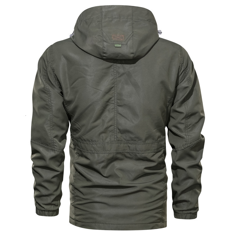 Men's Jackets Jacket Men's Mid-Length Casual Outdoor Hooded Plus Size Breathable Battle Jacket Spring and Autumn Removable Cap Clothes 23080