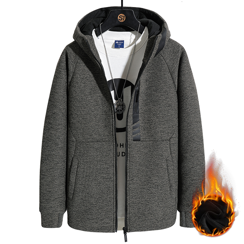 Men's Jackets Warm Coat Winter Thick Wool Men's Warm Hoodie Sportswear Zipper Hooded Sweatshirt Plus Fat Oversized Windproof Coat 8XL 230808