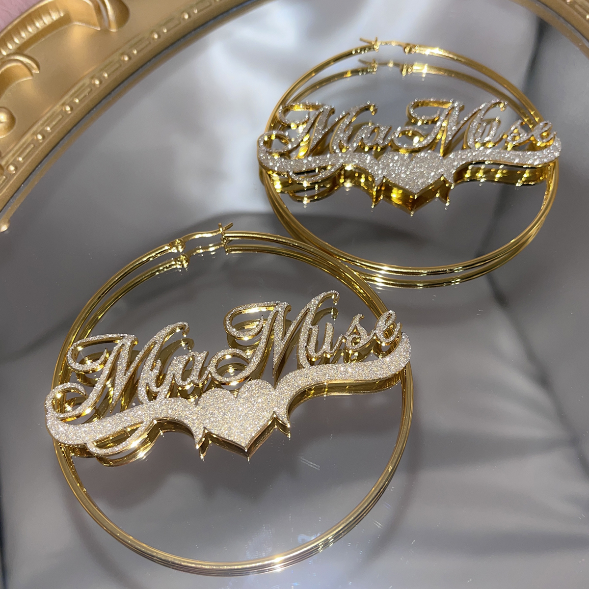 Hoop Huggie Custom Name Hoop Earrings Personalized Stainless Steel Bling Name Earrings Colorful Big Hoops Earring for Women Jewelry Gift 230808