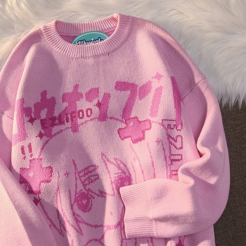 Men's Sweaters sweater women O-neck knitted sweater animal print winter thick female pullovers casual tops oversized sweater Loose-fitting y2k 23