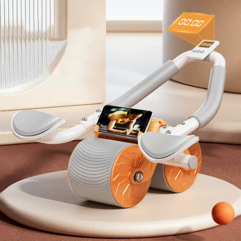 Integrated Fitness Equip Plank Trainer Push Up Healthy Abdominal Wheel Automatic Rebound Abdominal Muscle Training Household Model Roller 230808