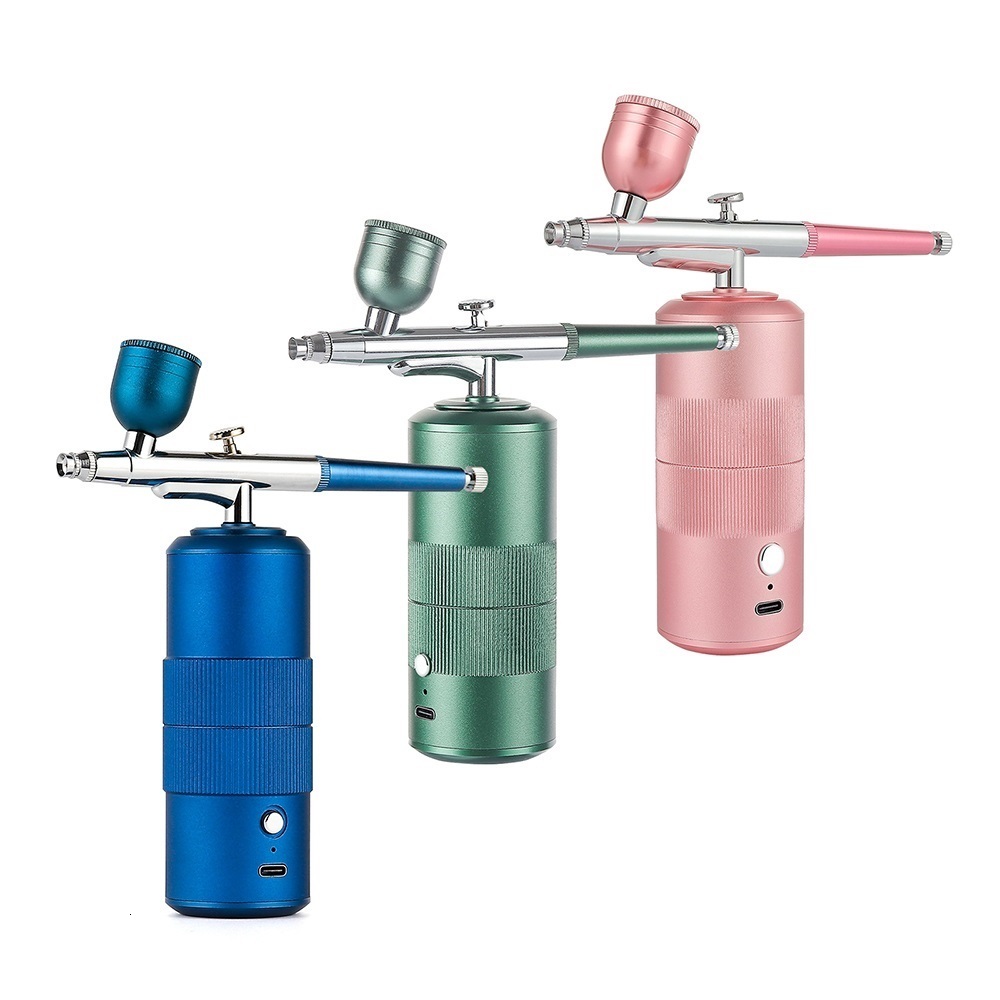 Airbrush Tattoo Supplies Oxygen Injector Mini Air Compressor Kit Air-Brush Paint Spray Gun Airbrush For Nail Art Tattoo Craft Cake Nano Fog Mist Spray