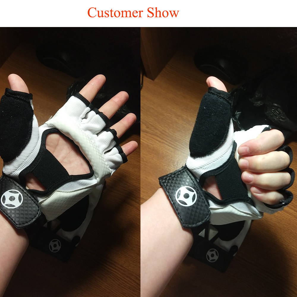 Protective Gear SINOBUDO Kyokushin Karate Fighting Hand Protector Kyokushinkai Karate Gloves PU Leather Martial Sports Fitness Boxing Gloves 230808