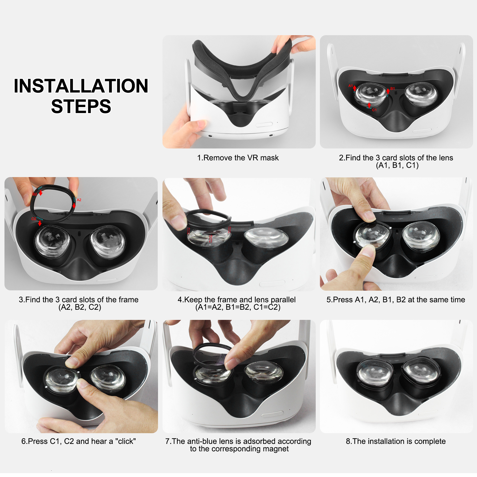VR/AR Accessorise Customized Short sighted longsighted and astigmatism glasses for oculus Quest2/1 rift S Lens Inserts VR Prescription Lenses 230809