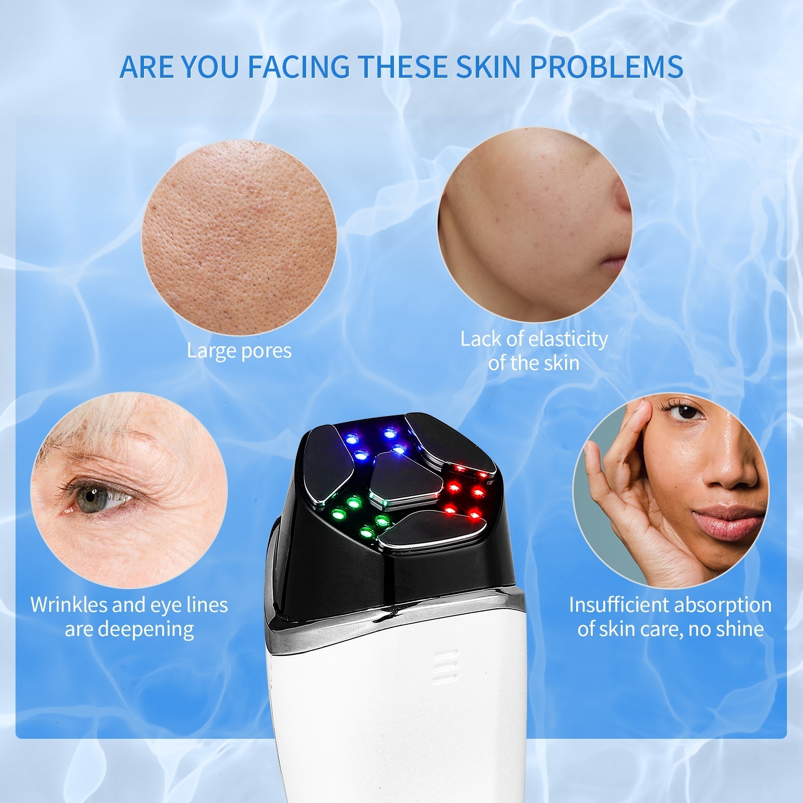 Face Massager EMS Microcurrent LED AntiWrinkle Pulse Beauty Device Neck Lifting Tightening Face Slimming Double Chin Edema Remover 230808