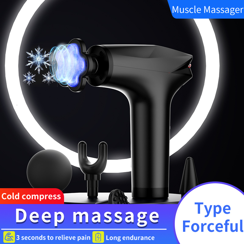 Full Body Massager JianYouCare Icy Cold Compress Massage Gun Electric Percussion Pistol Massager Portable Deep Tissue Muscle Relax Body Relaxation 230