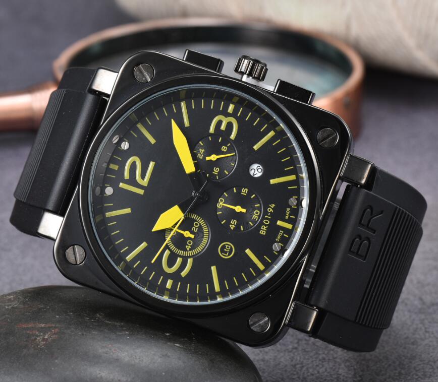 New Bell Watches Global Limited Edition Stainless Steel Business Chronograph Ross Luxury Date Fashion Casual Quartz Men's Watch