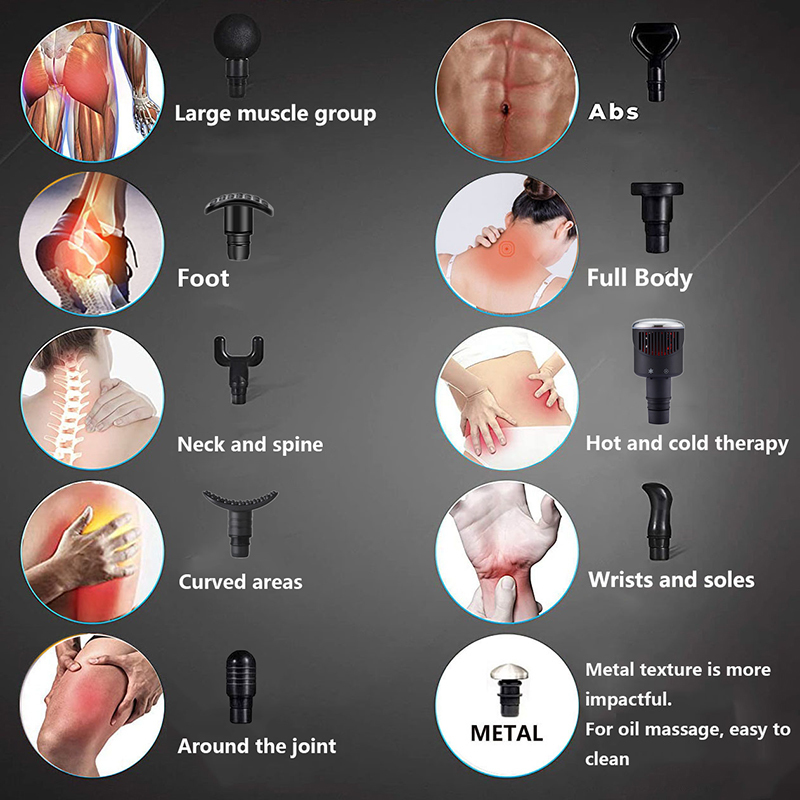 Full Body Massager Various Styles of Fascia Gun Massage Head 19mm Caliber Universal Type 230808