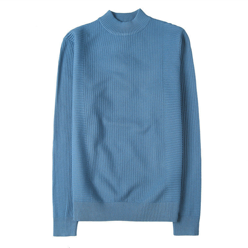 Men's Sweaters Legible Autumn Winter Warm Sweaters Men Solid Mock Neck Knitted Pullovers Male Slim Fit Sweater for Man 230808