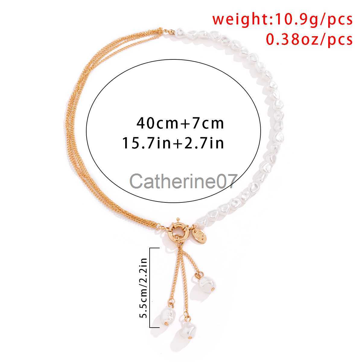 Pendant Necklaces Baroque Simulated Pearls Long Tassel Pendant Necklace For Women Beaded Link Chain Necklace 2022 Trend Lariat Wedding Jewelry J230809