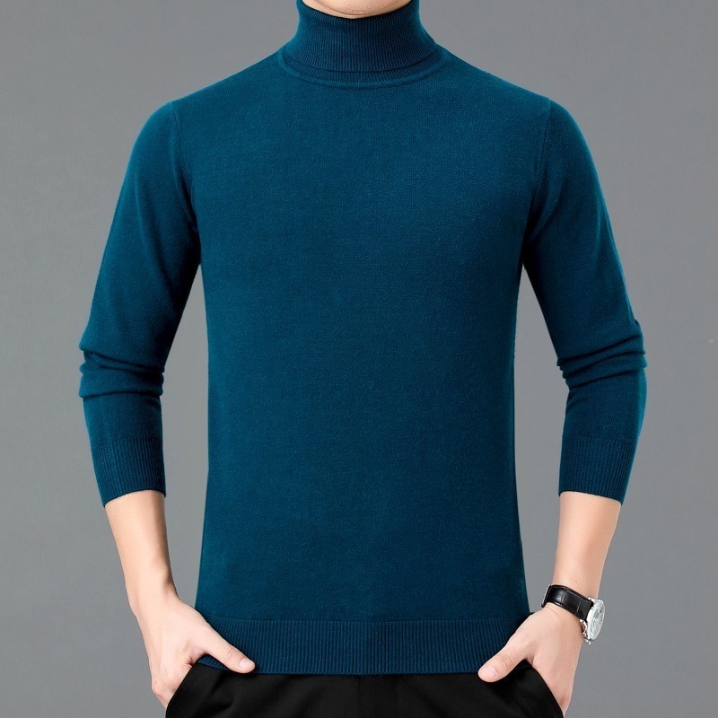 Men's Sweaters autumn winter men's lapel neck sweater can turn turtleneck warm sweater solid color bottom kni 230808